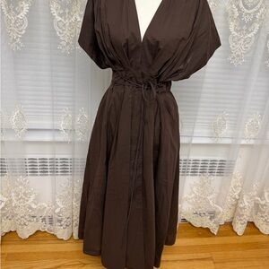 Zara Dark Brown Midi Dress
